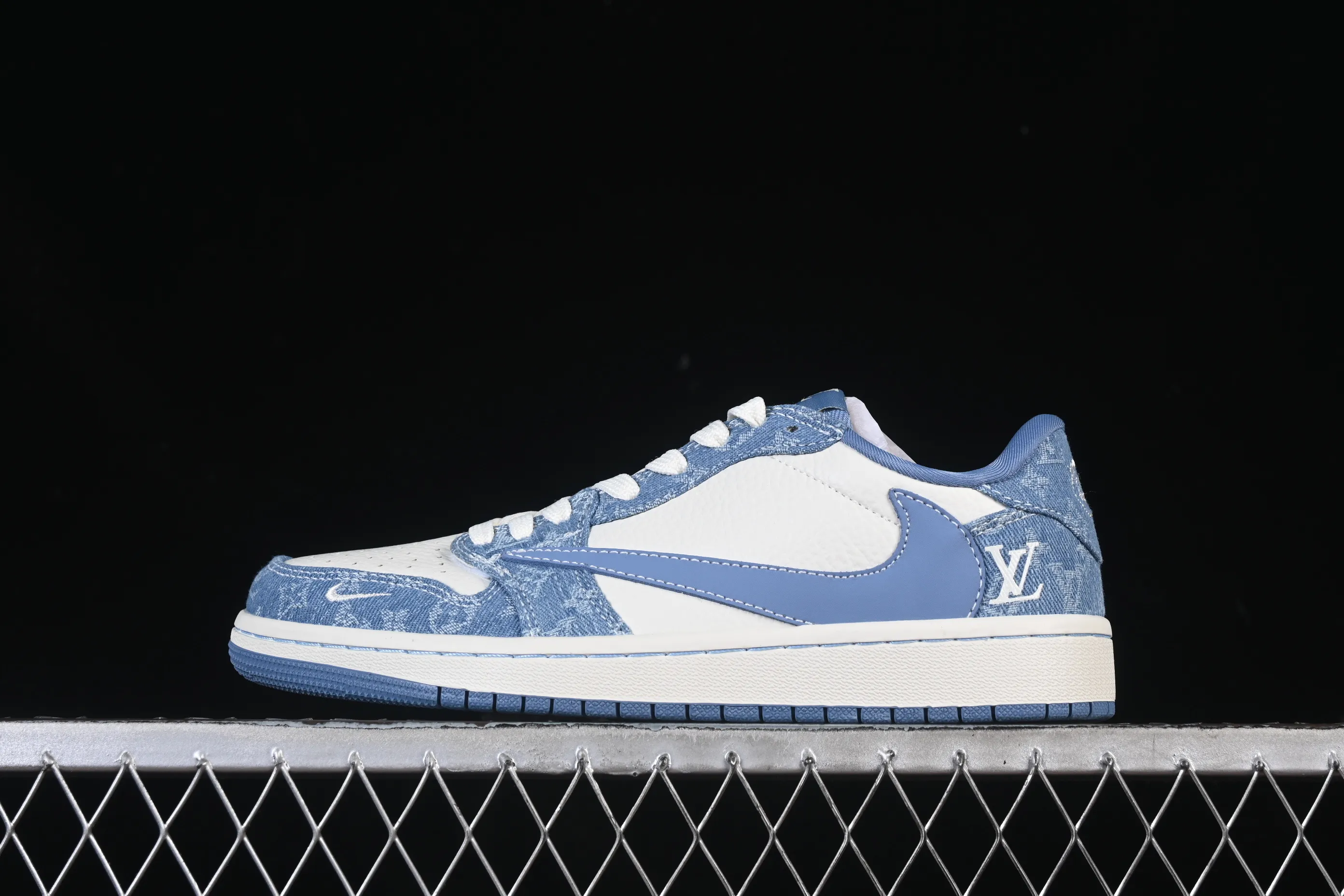 All categories Air Jordan Jordan series basketball shoes Air Jordan 1 Low High-end customized low-top sneakers Travis Scott x Fragment Design x Air Jordan 1 Low OG SP AJ1 Joe 1 LV joint sky blue denim low-top cultural casual sneakers SC0601-056